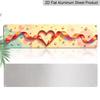 2D Flat, Romantic Aluminium Decorative Sign Ribbon Artwork European-style Decorative Item Featuring Heart Shapes Colorful Background and Candlelight