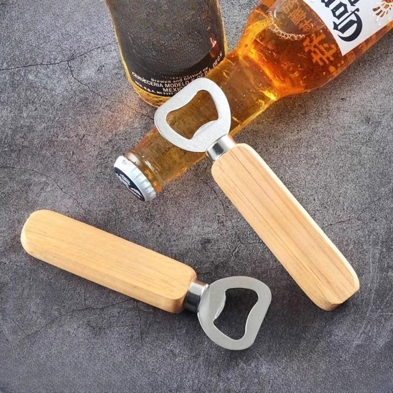 Wood Handle Beer Bottle Opener, Stainless Steel Beer Bottle Opener, Solid Wood Beer Bottle Key
