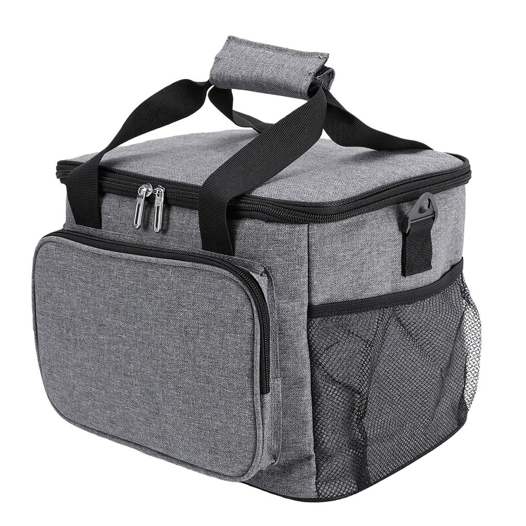 Insulated Lunch Bag Oxford Cloth Large Capacity Portable Cooler Bag with Detachable Shoulder Strap for Outdoor Camping