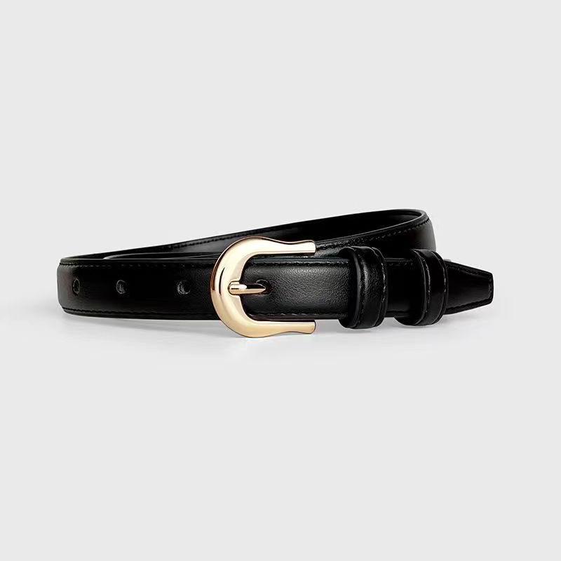 Versatile Thin Leather Belt for Women: Retro Korean Style for Jeans, Trousers and Dresses