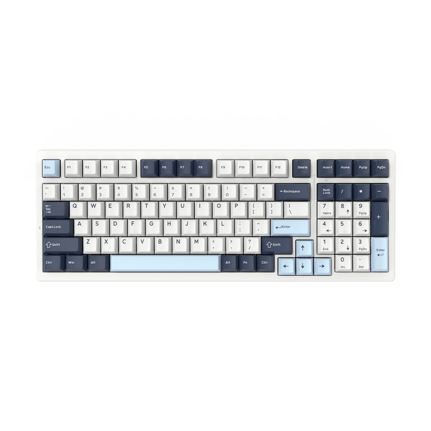 

Бездротова ігрова клавіатура VGN S99 Aurora Ice Cream Mountain Blue Механічний тихий лінійний перемикач, сумісна з англійською розкладкою 2,4 ГГц