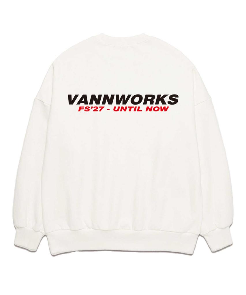 VANNWORKS Signature Logo Fleece-Lined Sweatshirt (Vnahts417) White
