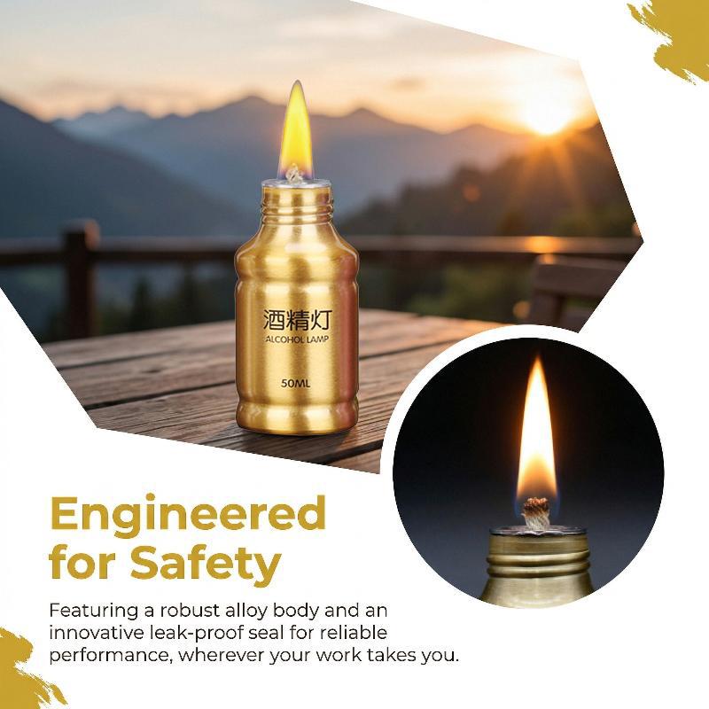 1 Stück tragbare Aluminiumlegierungslampe Alkohol-Flüssigkocher 50ML Kocher Alkohollampe für Outdoor-Survival Camping Labor Lehre