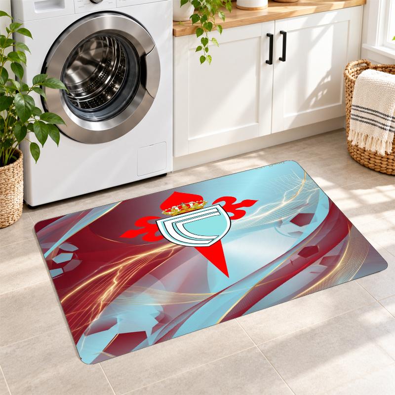 Flannel Kitchen Mat Celta Vigo FC Soft Area Rug Non Slip Floor Carpet Home Decoration