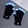 Funny 7 Colors Light Show LED Rave Glove Light Up Breathable Finger Gloves Flashing Mittens Concert/Party/Activity Props
