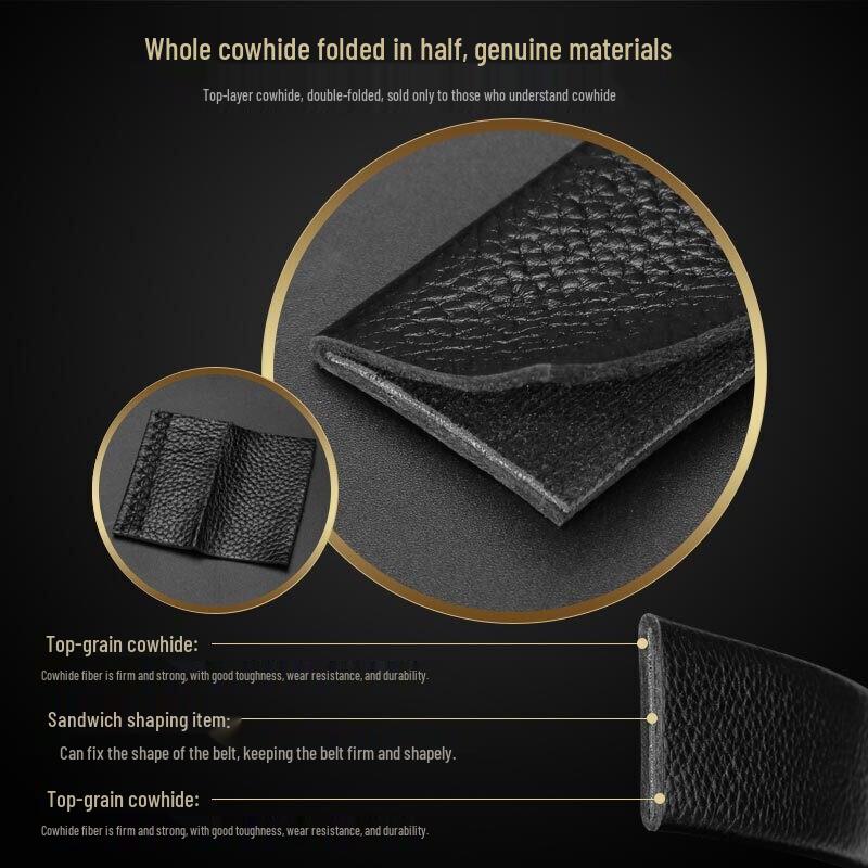 Men's American Bison Leather Automatic Buckle Business Casual Belt