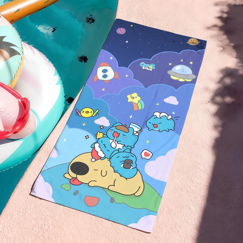 Blau Cartoon Süß B-Bugcat Capoo Cartoon Handtuch Schnelltrocknend Weich Yoga Schwimmen Fitness Bergsteigen Große Strandtücher