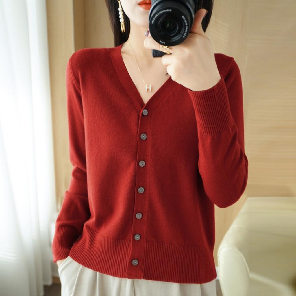 Autumn and Winter Cardigans, Women's Loose Plus Size Knitwear, Women's Tops, Long Sleeved Women's Sweaters