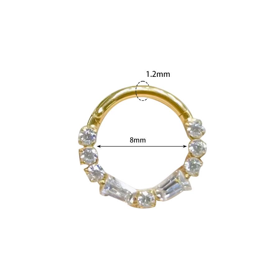 Anello in Lega di Titanio G23 2024 con Frange Intagliate per Naso e Orecchio - Gioiello Piercing Raffinato