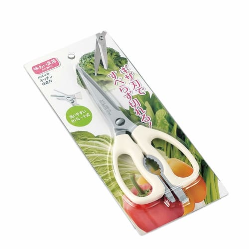 Shimomura Kougyou Ajiwai Shokubo Easy-to-clean Kitchen Scissors with Serrated Blades, Disassembles for Cleanliness, ASK-403