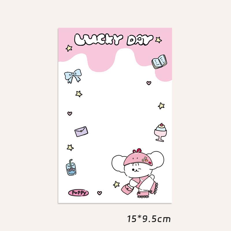 10PCS Kawaii Cartoon Summer Puppy Card Head Card Back Opp Bag Cute Kpop Star 3 Inch Photo Card DIY Decor Packing Material
