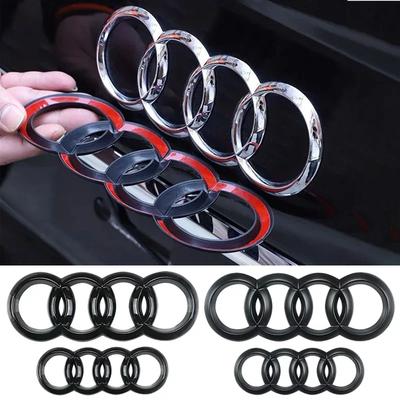 2PCS ABS Car Front Grille Logo Overlay Badge Sticker Rear Trunk Emblem for A3 A4 A5 A6 A7 A8 Q2 Q3 Q5 Q7 Q8 Q5L Accessories