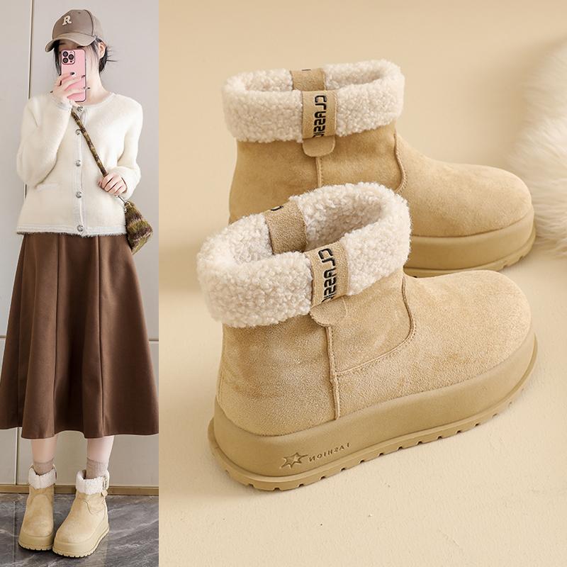 Winter Womens Snow Boots Fashion Designer Platform Cotton Boots Outdoor Non-slip Comfortable Warm Women's Shoes Botas Para Mujer