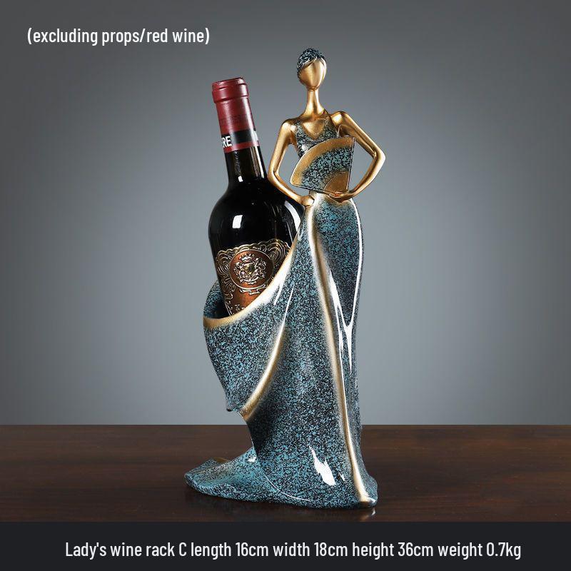 

Modern Wine Cabinet Decor: Creative Red Wine Rack Handicrafts for Living Room and Entryway Display