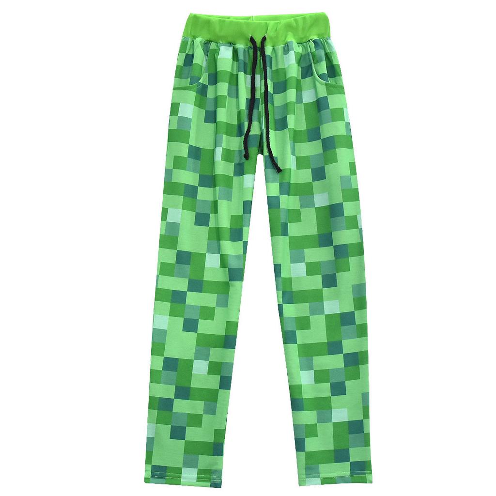 Kids Boys Girls Green Game Long Sleeves Zipper Jacket Coat Pants Sets Halloween Cosplay Costumes Role Play Outfit
