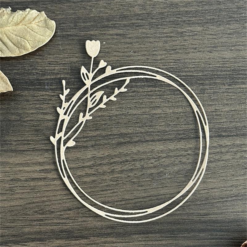 Flower Wreath Cutting Dies Scrapbooking Stencils Carbon Steel Die Cut Templates for Card Making Photo Album Decoration