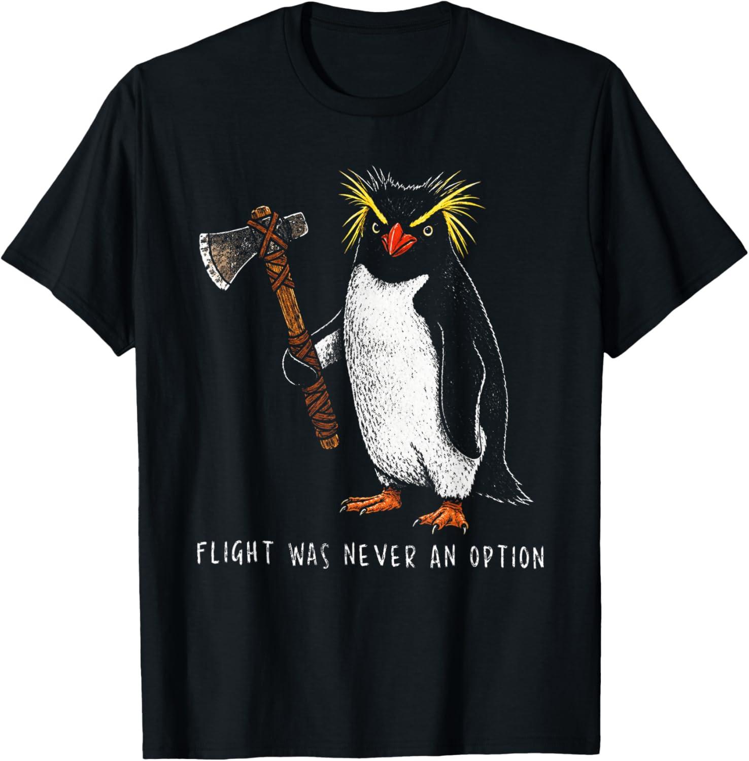 Flight was Never an Option Rockhopper Penguin Knife Meme T-Shirt S