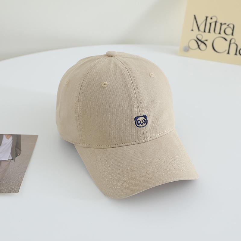 Cute Embroidered Little Panda Baseball Hat Korean Girls Pure Cotton Sun Protection Sun Hat Fashionable Versatile Baseball Hat