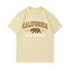 Herren 100% Baumwolle Rundhals Kurzarm T-Shirt, Vintage Kalifornische Bärenrepublik 1980 Grafikdruck Lässiges Bequemes Tee für den Täglichen Outdoor-Gebrauch