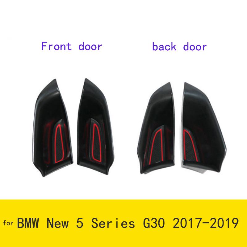 Models Black Plastic Car Door Storage Box Phone Tray Car Accessories with Mat  for BMW New 5 Series G30 2017