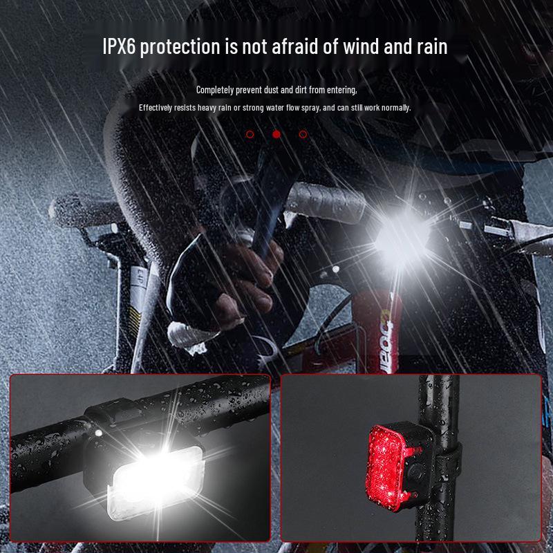 Bright USB-C Rechargeable Waterproof Bicycle Light Set with Aluminum Front and Rear Lights