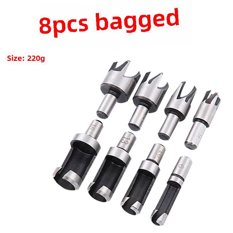 8pcs High Hardness Cork Drill Bit Set for Woodworking Hand Drills