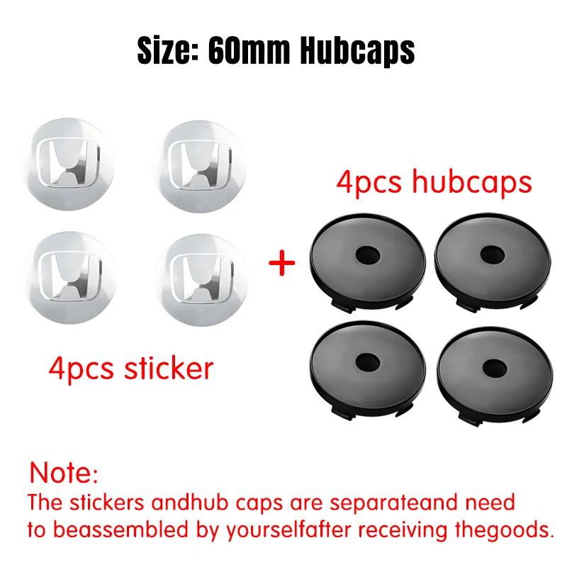 4pcs 56/60mm Car Wheel Center Cover Hub Caps Badge Auto Accessorie For Honda Mugen INSPIRE VTEC DOHC Modulo Vezel CITY CIVIC RR