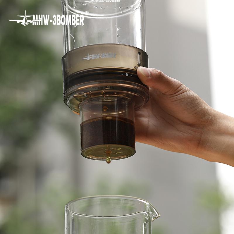 MHW-3BOMBER 600ml Cold Brew Coffee Maker 2-4 Cup Iced Coffee Pot with 100pcs Filter Paper 300 Mesh Fine Filters Camping Tools