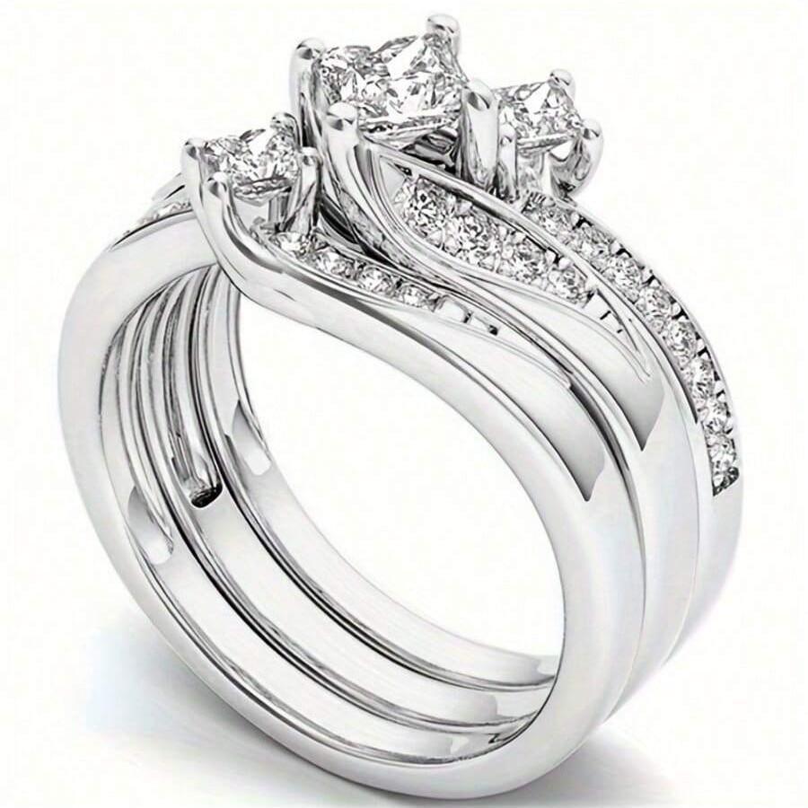 Hot Sale In Europe and America Couple Ring Trend Fashion Women's Three-piece Men's Stainless Steel Ring
