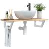 VidaXL Wall-mounted Vanity Shelf Steel and Solid Acacia Wood, Floating Vanity Shelf, Vanity Shelf To Place 3302670