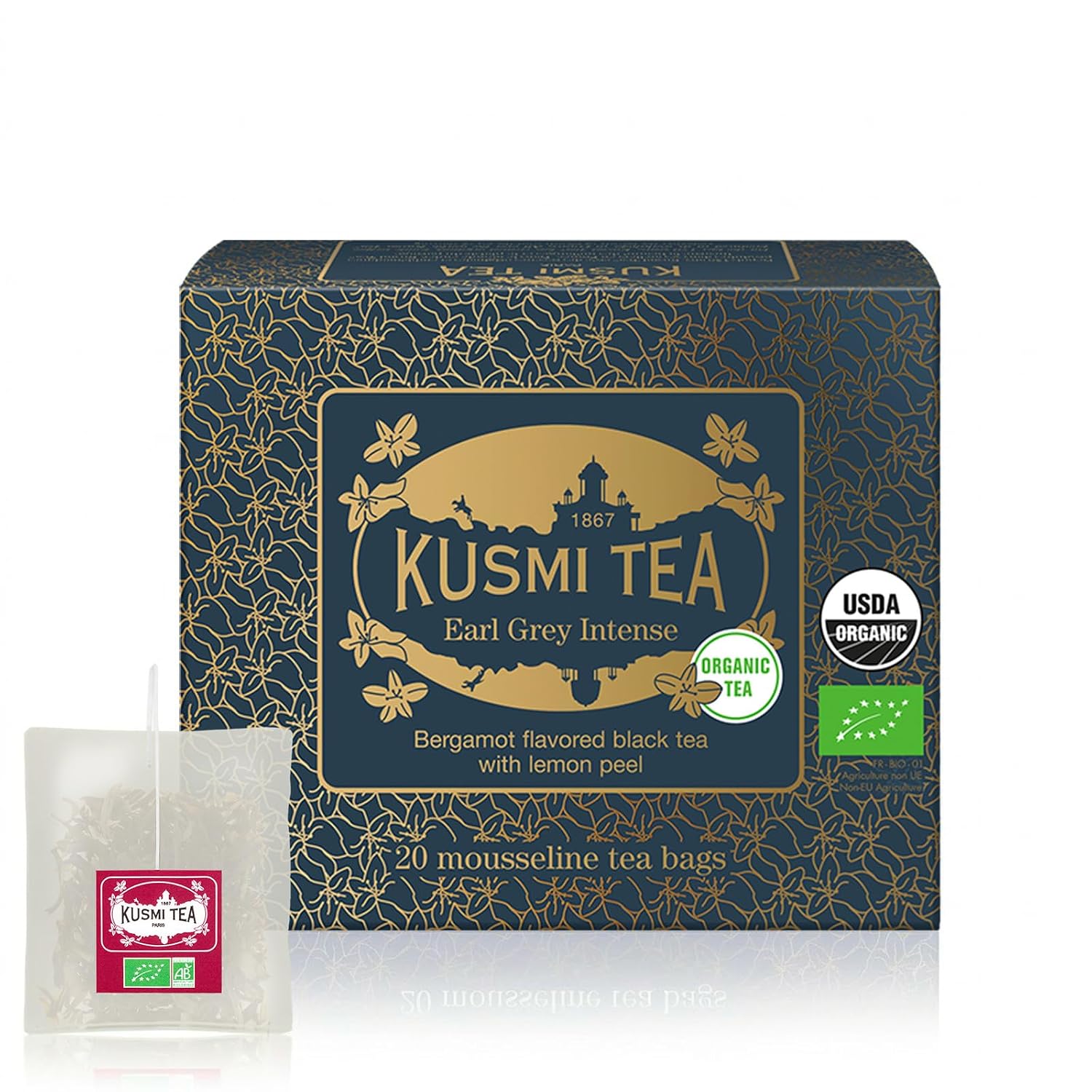 KUSMI TEA Earl Grey Intense Bags 2.0g x 20 pieces Organic Black