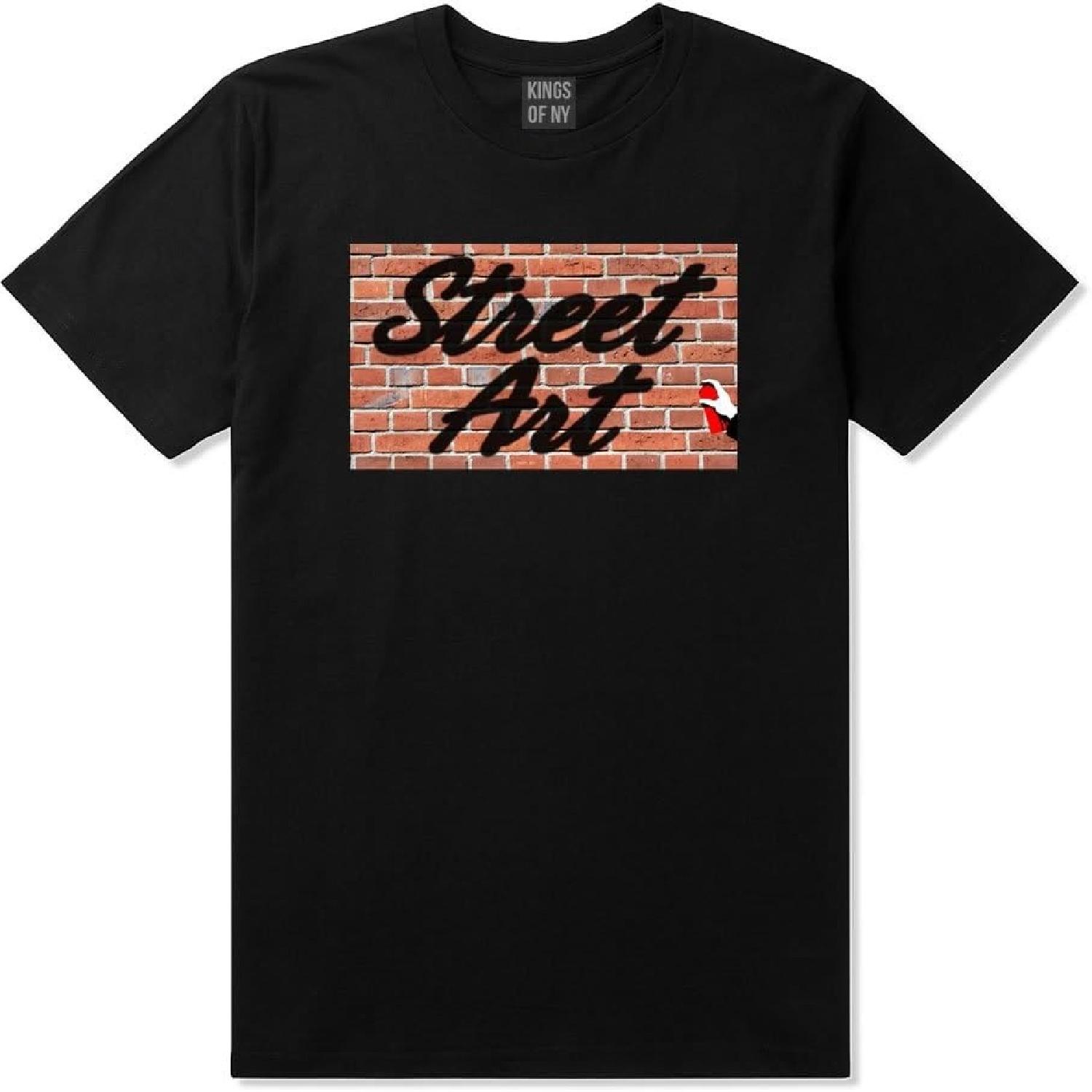 Kings Of NY Street Art Graffiti Spray Can Bricks Wall Painting T-Shirt S