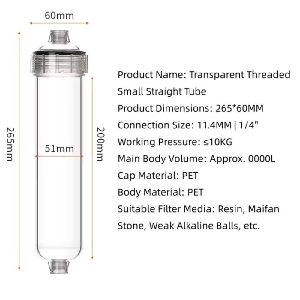 

Refilable Water Filter Cartridge Housing Transparent with Sealing Ring Purifier Bottle Detachable Resin Filter