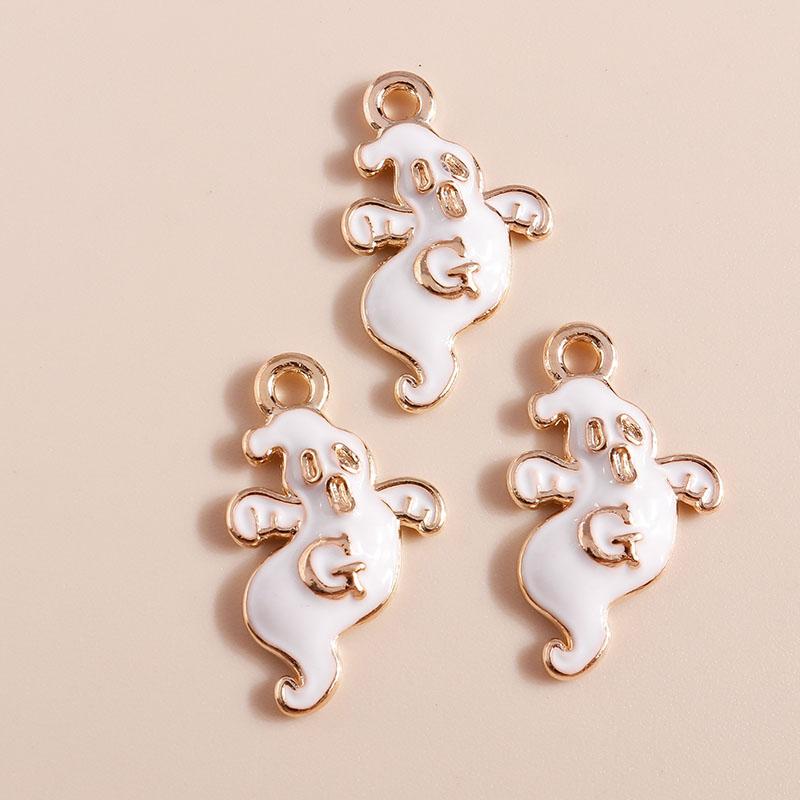 10pcs Mix Cute Enamel Halloween Charms Pumpkin Ghost Bat Charms Pendants for Jewelry Making DIY Earrings Necklace Accessories