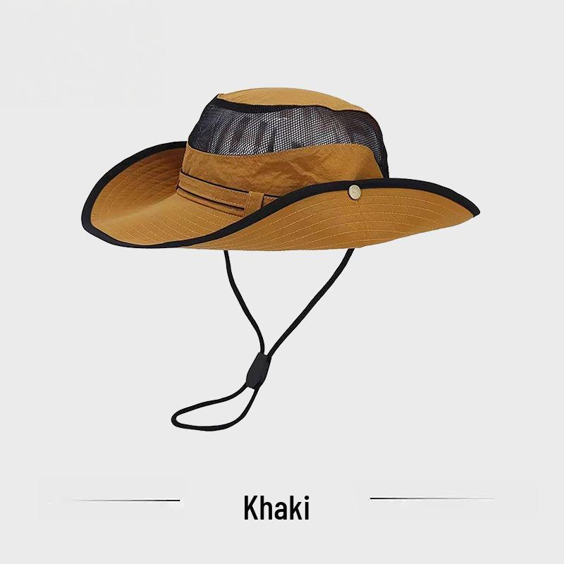 Men's Quick-Dry Color Block Sun Hat, UPF Sun Protection, Waterproof & Breathable; Ideal for Spring/Summer Outdoor Hiking & Sports.