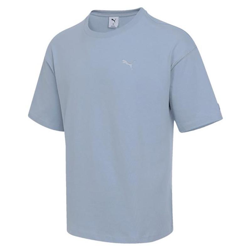 

Puma Logo Sports Casual Short Sleeve T-Shirt Unisex Tops Dark-Blue 632979-67 L