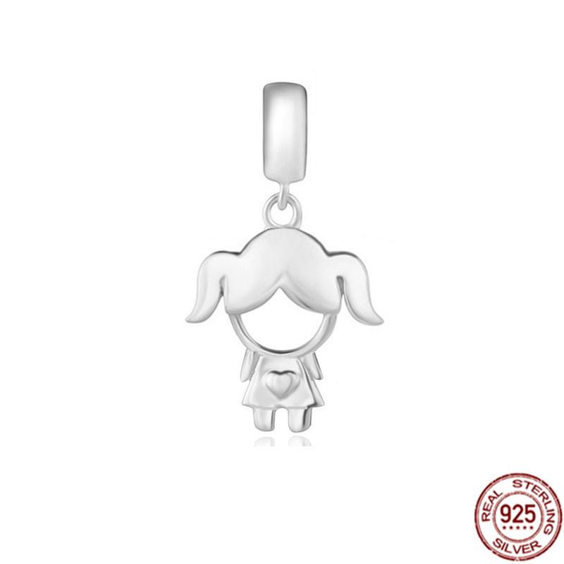 Het försäljning S925 Sterlingsilver Pojke- Flicka-Tonåring & Prinsesskrona Prins Hängberlock Smycken Pärlor Passar Original Armband