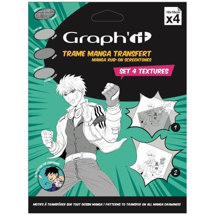 Trames de transfert - Textures - 16 x 16 cm - 4 pcs - Faciles à appliquer - Pour adultes