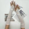 Mesh Gloves Travel Cycling Sun Protection Fingerless Breathable Tulle Gloves Hook Finger Long Elegant Mesh Wedding Gloves