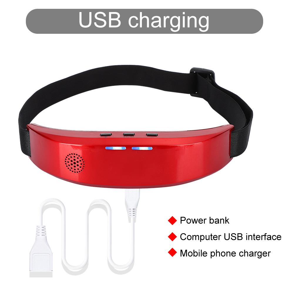 Multi Functional Head Massager Voice Prompt Low Frequency Pulse Insomnia Improvement Machine(Voice Heating Red )