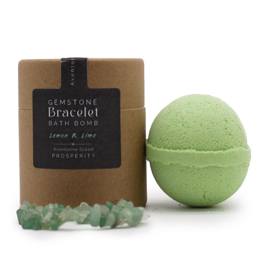 Bath Bomb With Green Aventurine Bracelet Lemon Lime
