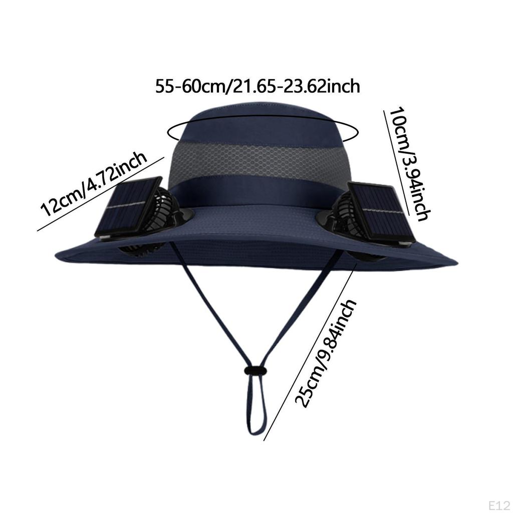 Adjustable Bucket Hat with Solar Fans for Outdoor Activities