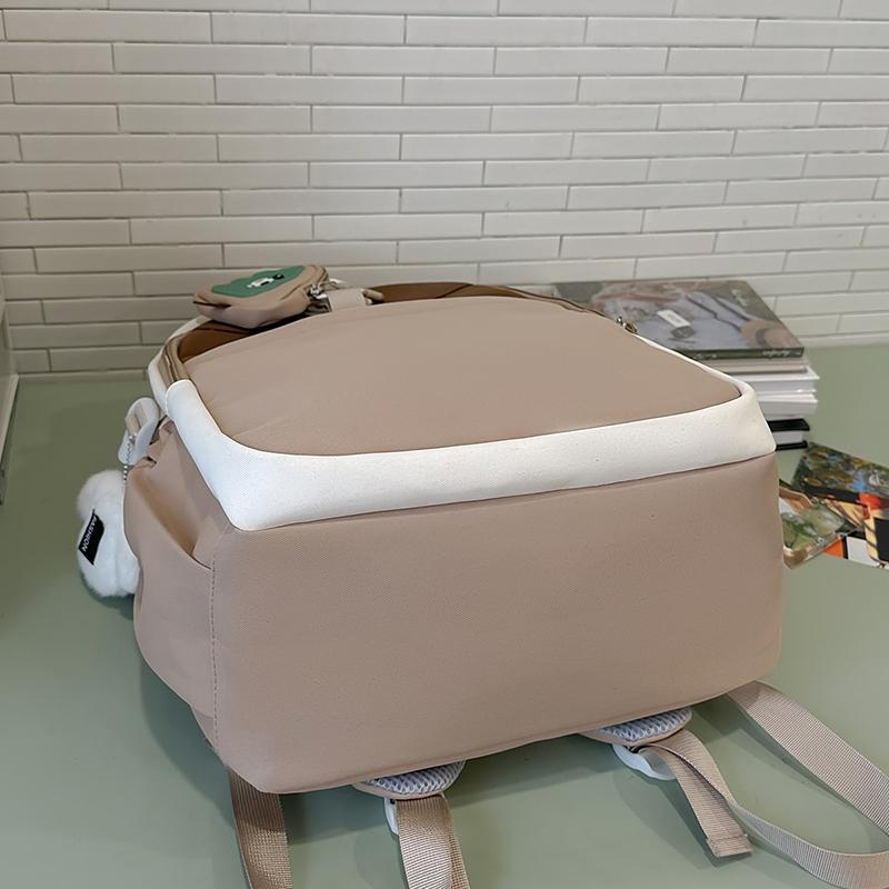 Color Block Large Capacity Junior High School Student Women's Backpack