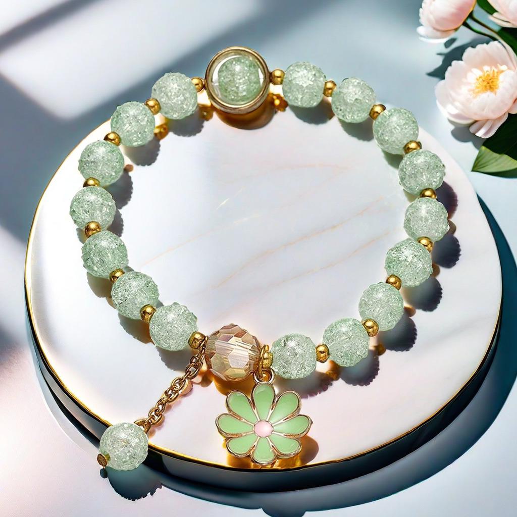 Fairy Daisy Popcorn Beaded Bracelet - Women's Elegant Handcrafted Jewelry