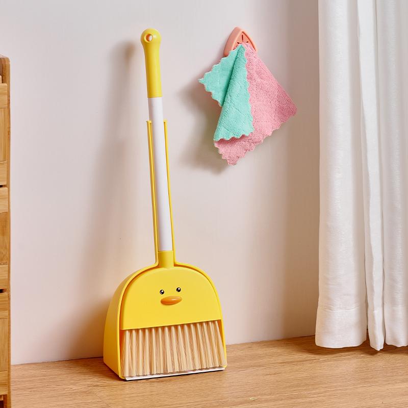 Children'S Play House Toys Little Yellow Duck Broom Dustpan Baby Vacuum Cleaner Mop Educational Toy Combination Set