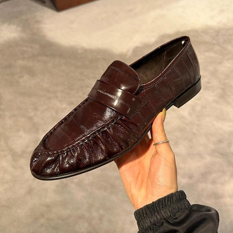 2025 neue französische Retro Aal Ein-Pedal Slipper Japanische JK Schuhe flache Einzelschuhe Damen britische kleine Lederschuhe