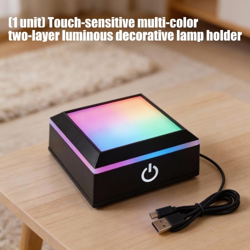 LED Touch Sensitive Crystals Atmospheres Lamp Base Featuring Dimmable Light for Jewelry Display and Home Decoration