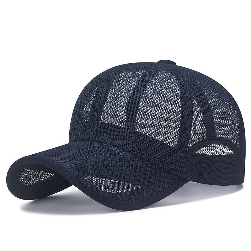 Summer Mesh Baseball Cap Men Women Breathable Sun Hat Outdoor Hollow Visor Snaps Adjustable UV Protection Hat