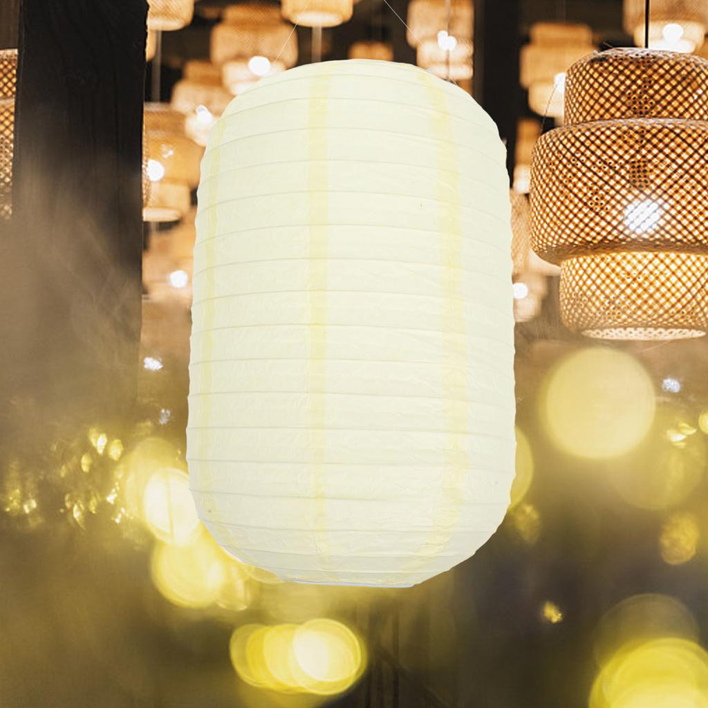 2Pcs Winter Melon Style Lanterns Japanese Paper Foldable Decorative Lantern for Outdoor Party Festival Wedding Decoration