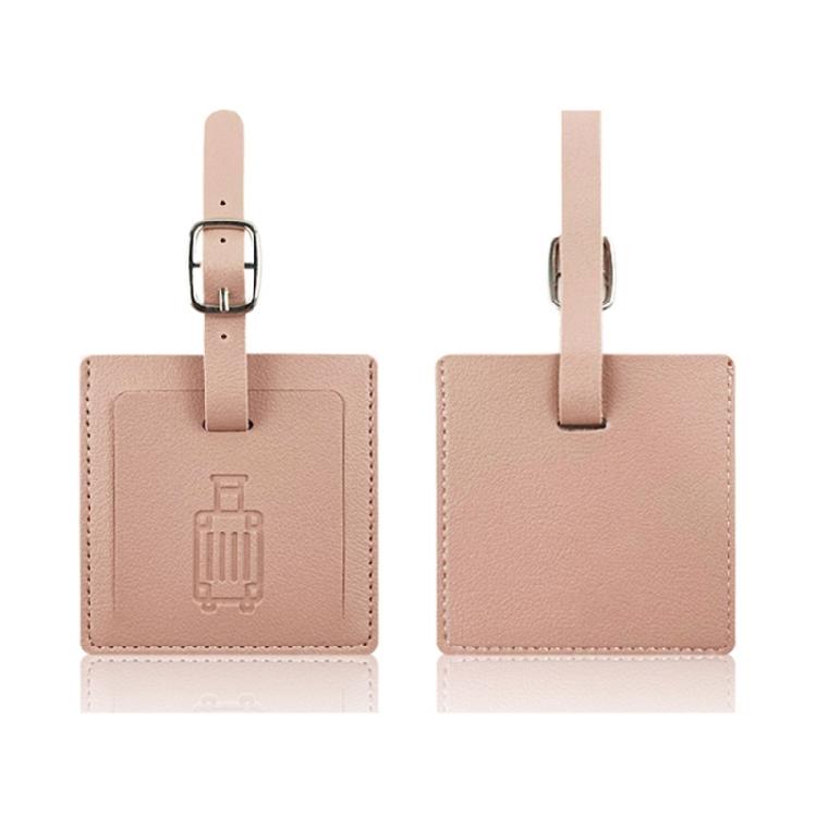 Suitcase Square Label PU Leather Labels School Bag Name Card for Trip Security